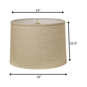 15" Light Wheat Throwback Drum Linen Lampshade