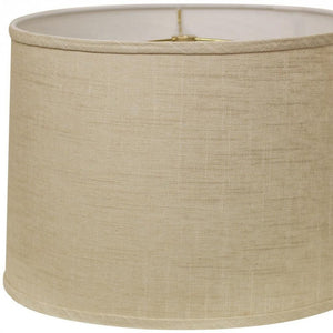 15" Light Wheat Throwback Drum Linen Lampshade