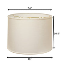 15" White Throwback Drum Linen Lampshade