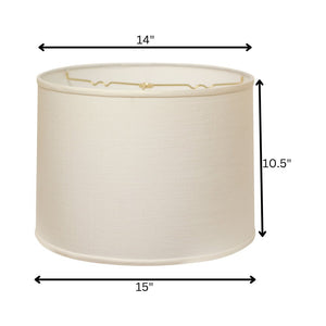 15" White Throwback Drum Linen Lampshade