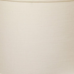 15" White Throwback Drum Linen Lampshade