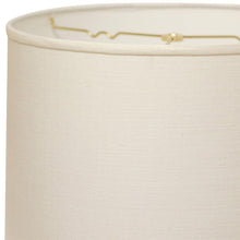 15" White Throwback Drum Linen Lampshade