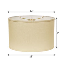 12" Parchment Biege Throwback Oval Linen Lampshade