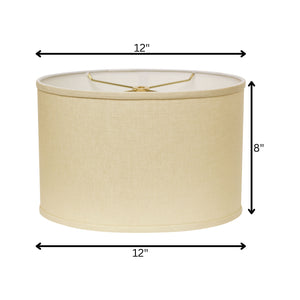 12" Parchment Biege Throwback Oval Linen Lampshade