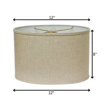 12" Dark Wheat Throwback Oval Linen Lampshade