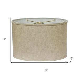 Dark Brown Linen Oval Lamp Shade