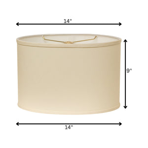 14" Ivory Throwback Oval No Slub Lampshade