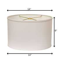 14" White Throwback Oval No Slub Lampshade
