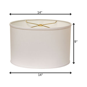 14" White Throwback Oval No Slub Lampshade