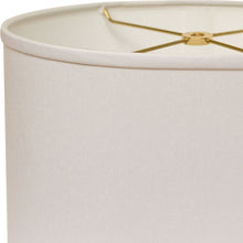 14" White Throwback Oval No Slub Lampshade