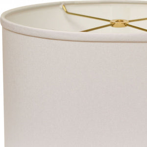 14" White Throwback Oval No Slub Lampshade