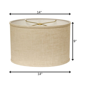 14" Light Wheat Throwback Oval Linen Lampshade