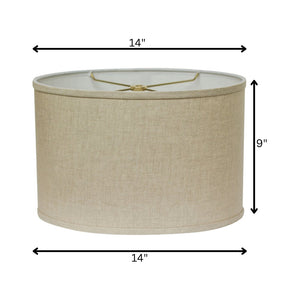 Dark Brown Linen Oval Lamp Shade