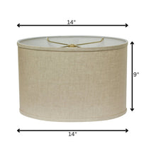 14" Dark Wheat Throwback Oval Linen Lampshade