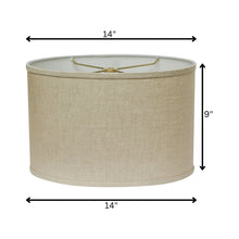 14" Dark Wheat Throwback Oval Linen Lampshade
