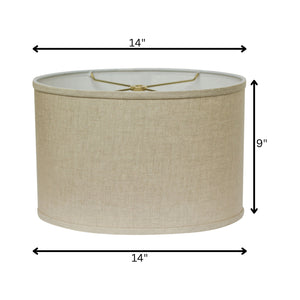 14" Dark Wheat Throwback Oval Linen Lampshade