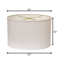 16" White Throwback Oval No Slub Lampshade