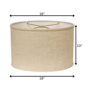 16" Light Wheat Throwback Oval Linen Lampshade