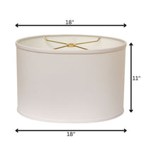 18" White Throwback Oval No Slub Lampshade