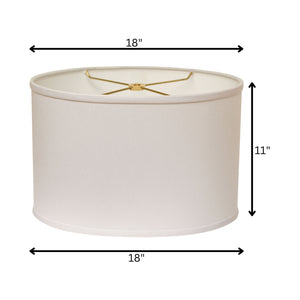 18" White Throwback Oval No Slub Lampshade