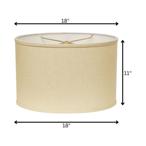 18" Parchment Biege Throwback Oval Linen Lampshade