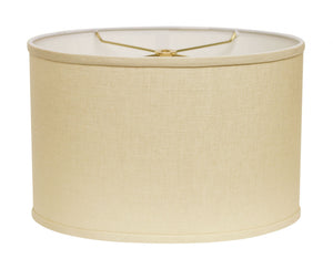 18" Parchment Biege Throwback Oval Linen Lampshade