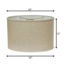 18" Parchment Biege Throwback Oval Linen Lampshade