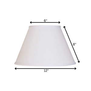 12" White Premium Empire Slanted No Slub Lampshade