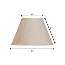 12" Light Wheat Premium Empire Slanted Linen Lampshade