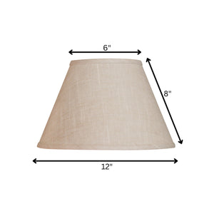 12" Light Wheat Premium Empire Slanted Linen Lampshade