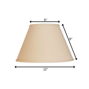 12" Parchment Biege Premium Empire Slanted Linen Lampshade