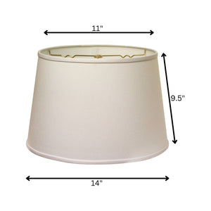 14" White Rounded Empire Slanted No Slub Lampshade