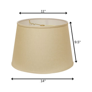 14" Parchment Biege Rounded Empire Slanted Linen Lampshade