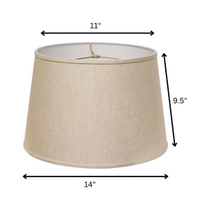 14" Parchment Biege Rounded Empire Slanted Linen Lampshade