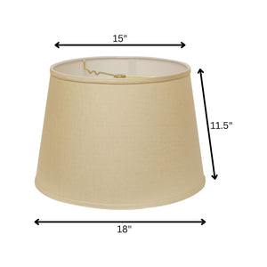 18" Parchment Biege Rounded Empire Slanted Linen Lampshade