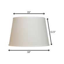 18" White Rounded Empire Slanted Linen Lampshade
