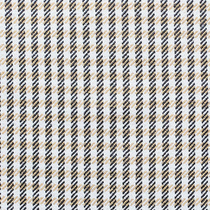 18" Black Brown And White Houndstooth Fabric And Faux Leather Throw Pillow Cover