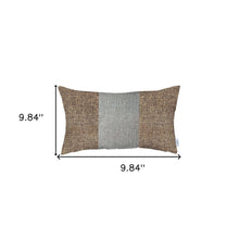 12" X 20" Brown And Grey Geometric Zippered Handmade Polyester Lumbar Pillow Cover