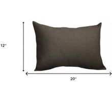 Set of Two 12" X 20" Black Fabric Lumbar Throw Pillows