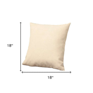 Set of Two 18" Ivory Fabric Throw Pillows