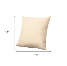 Set of Two 18" Ivory Fabric Throw Pillows