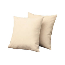 Set of Two 18" Ivory Fabric Throw Pillows