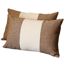 Set Of Two 20" X 12" Brown And Grey Polyester Geometric Zippered Pillow