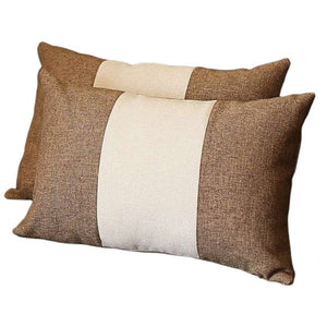 Set Of Two 20" X 12" Brown And Grey Polyester Geometric Zippered Pillow