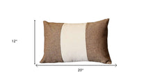 Set Of Two 20" X 12" Brown And Grey Polyester Geometric Zippered Pillow