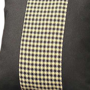 Set of Two 18" Black and Yellow Houndstooth Fabric Throw Pillows