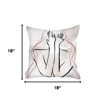 Set of Two 18" X 18" Gray and Black Abstract Polyester Zippered Pillow