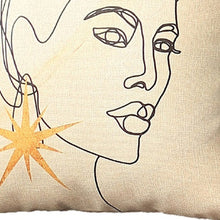 Set of Four 18" Beige and Black Throw Pillow