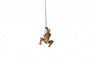 6" X 3" Rainbow Resin Climbing Man Hanging Dimensional Sculpture With Hooks