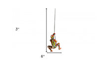 6" X 3" Rainbow Resin Climbing Man Hanging Dimensional Sculpture With Hooks